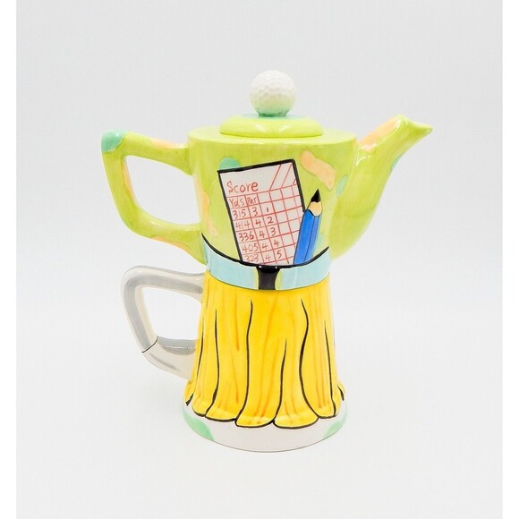 Peggy Turchette Santa Barbara Golf-Tea Stackable Tea For One Pot Teacup Mug - Picture 3 of 10